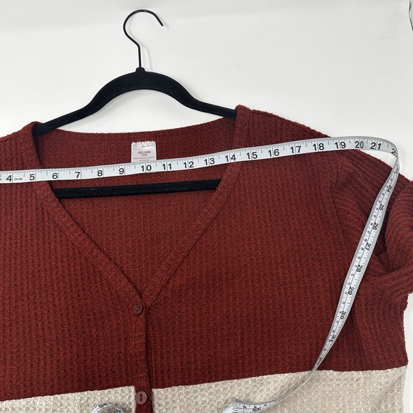 No Boundaries Women's Striped Blouse‎ Size XXL 2XL Button Up Tie ~ Fall Pattern - Picture 8 of 8